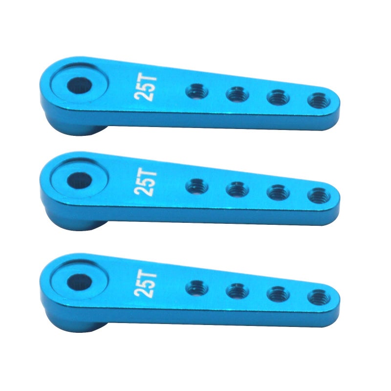 Vgoohobby 3Pack Vgoohobby 25T Aluminum Alloy Servo Horn Extension Steering Arm 37mm Compatible with Futaba Savox Power HD HSP Himoto MG995 MG996 Servos 1/10 Redcat TRX-4 Axial SCX10 RC Car (Blue) - Image 4